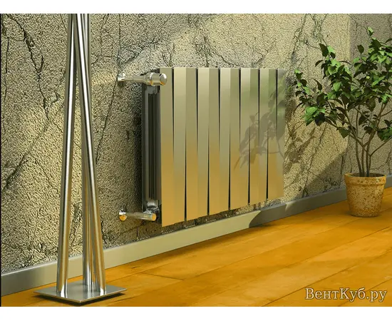 Royal Thermo PianoForte 500/Silver Satin x6, Количество секций (шт): 6, Межосевое расстояние (мм): 500, Подключение: Боковое, - 3