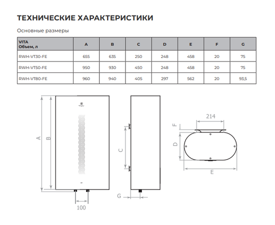 Royal Clima RWH-VT30-FE, Объем, л: 30, - 8