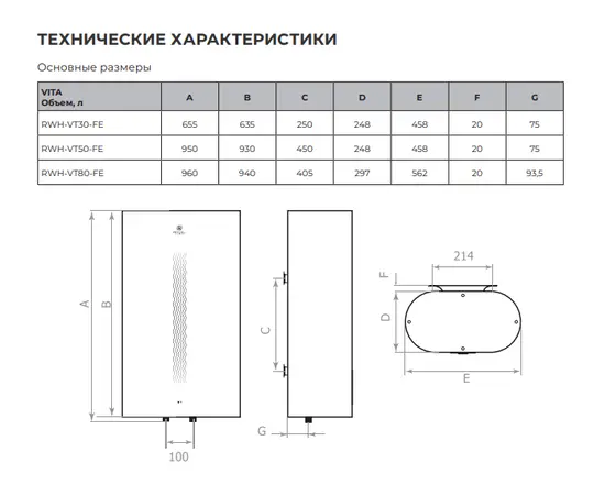 Royal Clima RWH-VT50-FE, Объем, л: 50, - 8