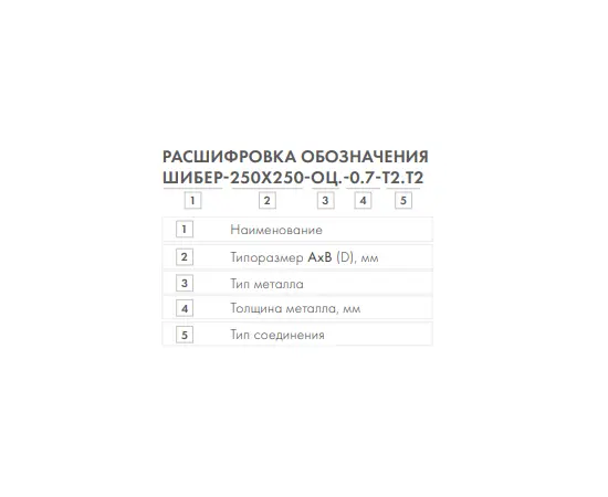 Шибер 500x600, Типоразмер (мм): 500х600, - 2