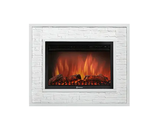 Firelight Loft 30 камень белый, белая эмаль