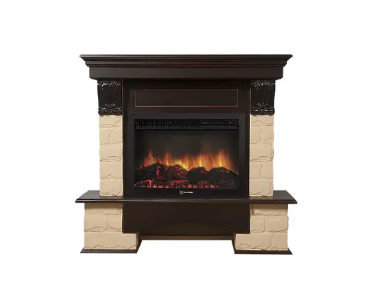Firelight Forte 25U (угловой) камень бежевый, шпон темный дуб