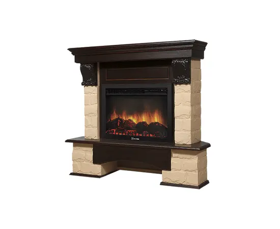 Firelight Forte 25U (угловой) камень бежевый, шпон темный дуб, - 2
