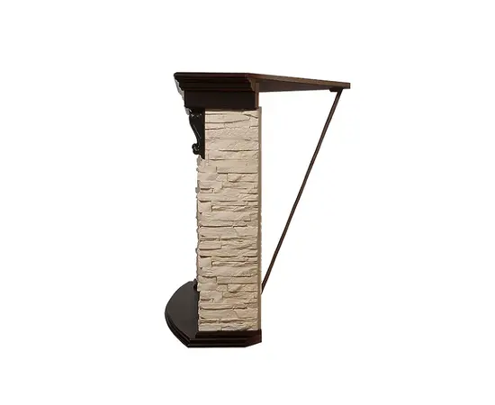 Firelight Torre 25U (угловой) камень белый, шпон темный дуб, - 2