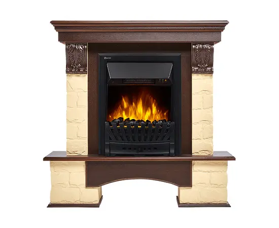 Firelight Forte Classic камень бежевый, шпон темный дуб