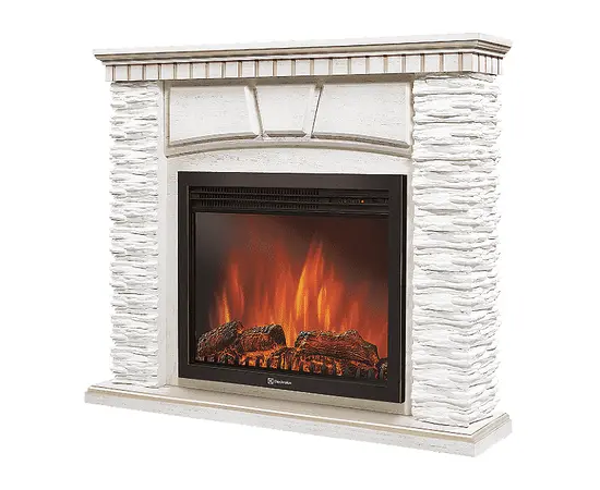 Firelight Porto 25 камень белый, шпон беленый дуб, - 2
