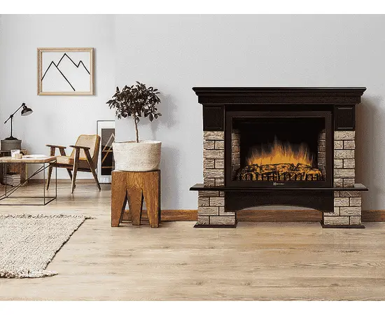 Firelight Forte Wood 25 камень коричневый, шпон темный дуб, - 5