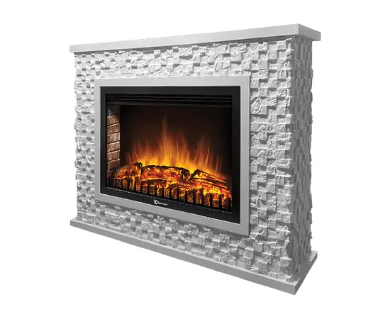 Firelight Quadro 30 камень песчаник античный белый, белая эмаль, - 2