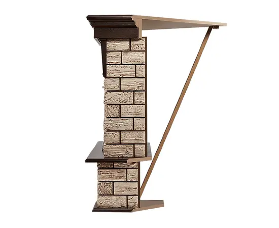 Firelight Forte Wood 30U (угловой) камень коричневый, шпон темный дуб, - 3