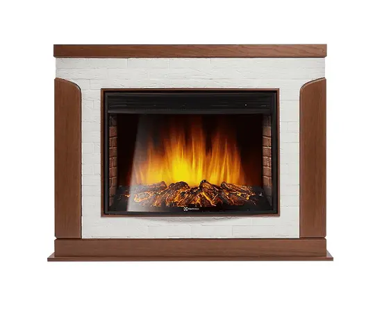 Каминокомплект: очаг Electrolux EFP/P-3020LS, портал Prestigio 30 камень белый, шпон дуб Каминокомплект: очаг Electrolux EFP/P-3020LS, портал Prestigio 30 камень белый, шпон дуб