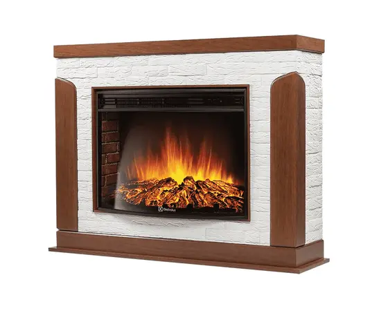 Каминокомплект: очаг Electrolux EFP/P-3020LS, портал Prestigio 30 камень белый, шпон дуб, - 2 Каминокомплект: очаг Electrolux EFP/P-3020LS, портал Prestigio 30 камень белый, шпон дуб, - 2