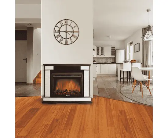 Каминокомплект: очаг Electrolux EFP/P-2520LS, портал Scala 25 сланец скалистый белый, шпон тёмный дуб, - 2