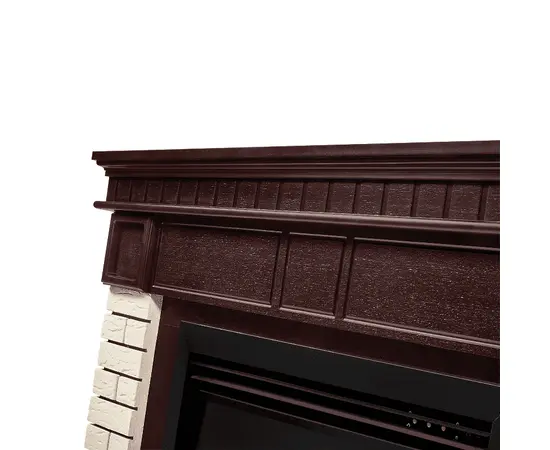 Каминокомплект: очаг Electrolux EFP/P- 2520LS, портал Bricks 25 камень бежевый, шпон темный дуб, - 3