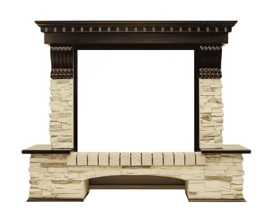 Royal Flame Pierre Luxe 1280 угловой Темный дуб/Сланец