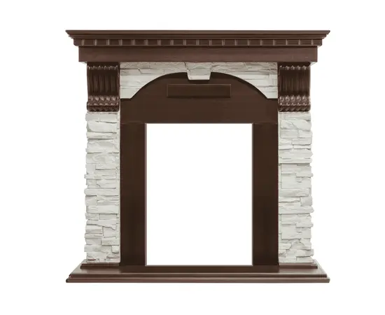 Каминокомплект Royal Flame Dublin угловой Темный дуб/Сланец белый с очагом Fobos FX Black, - 2