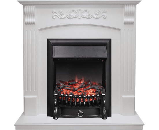 Каминокомплект Royal Flame Sorrento угловой Белый дуб с очагом Fobos FX Black