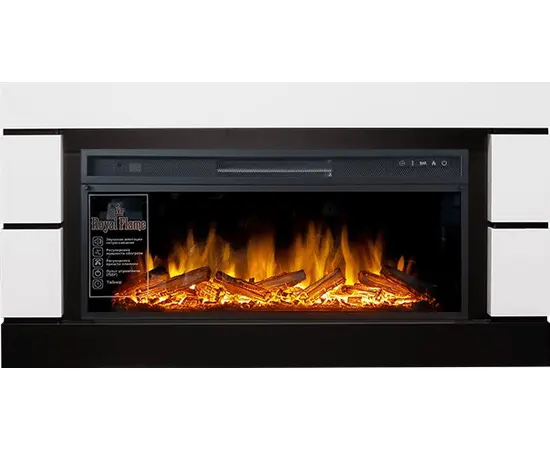 Каминокомплект Royal Flame Modern Белый с черным с очагом Vision 42 LOG LED