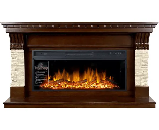Каминокомплект Royal Flame Denver Темный дуб/Бежевый с очагом Vision 42 LOG LED Каминокомплект Royal Flame Denver Темный дуб/Бежевый с очагом Vision 42 LOG LED