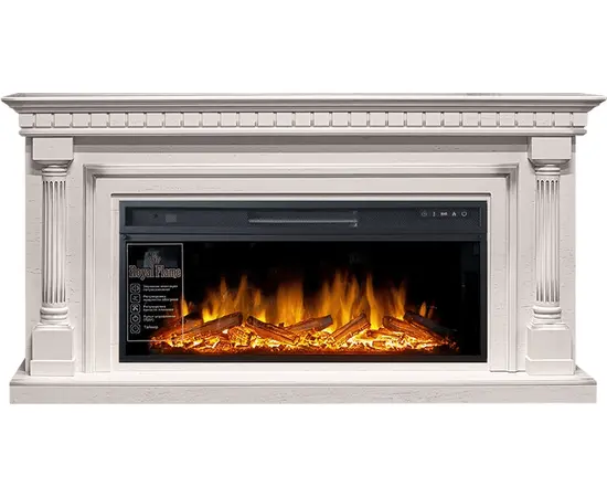 Каминокомплект Royal Flame Dallas Слоновая кость с патиной с очагом Vision 42 LOG LED