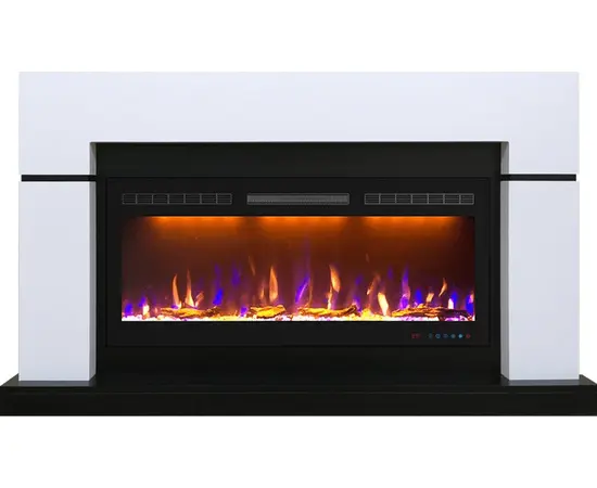 Каминокомплект Royal Flame Lindos Белый с очагом Crystal 40 RF