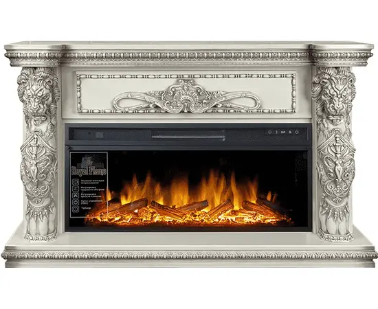 Каминокомплект Royal Flame Windsor 42 Слоновая кость с темной патиной с очагом Vision 42 LOG LED Каминокомплект Royal Flame Windsor 42 Слоновая кость с темной патиной с очагом Vision 42 LOG LED