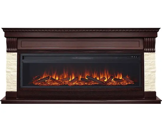 Каминокомплект Royal Flame Denver Темный дуб/Бежевый с очагом Vision 60 LOG LED