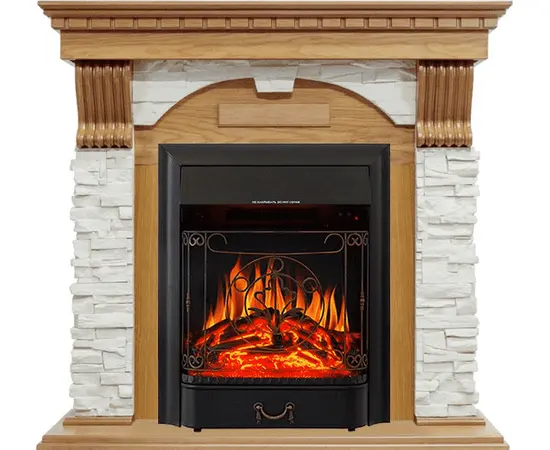 Каминокомплект Royal Flame Dublin Дуб/Сланец белый с очагом Majestic FX Black
