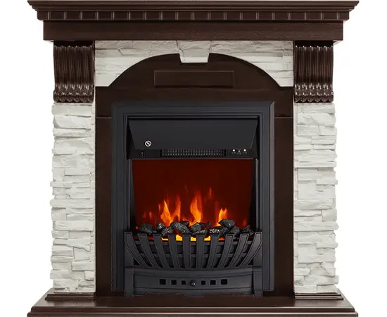 Каминокомплект Royal Flame Dublin Темный дуб/Сланец белый с очагом Aspen Black Каминокомплект Royal Flame Dublin Темный дуб/Сланец белый с очагом Aspen Black