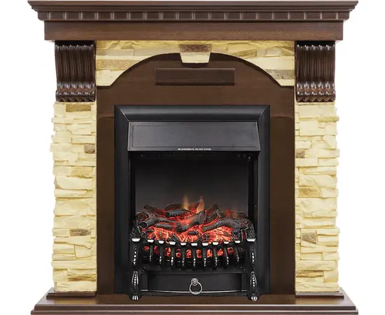 Каминокомплект Royal Flame Dublin Темный дуб/Сланец с очагом Fobos FX Black
