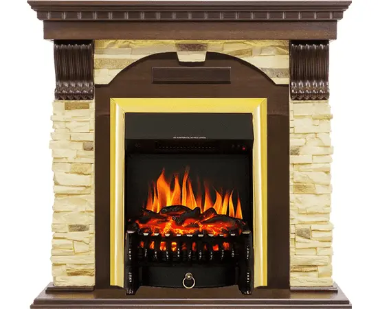 Каминокомплект Royal Flame Dublin Темный дуб/Сланец с очагом Fobos FX Brass Каминокомплект Royal Flame Dublin Темный дуб/Сланец с очагом Fobos FX Brass