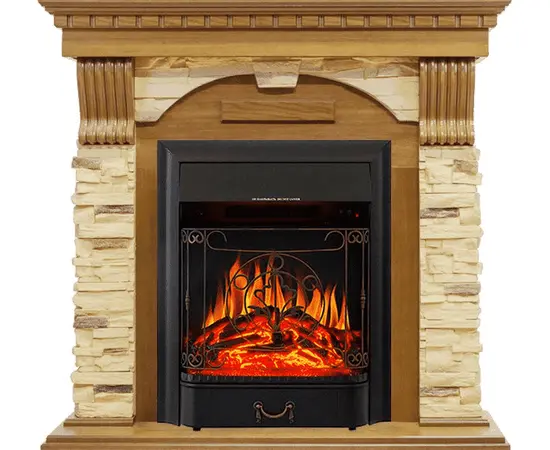 Каминокомплект Royal Flame Dublin Дуб/Сланец с очагом Majestic FX Black