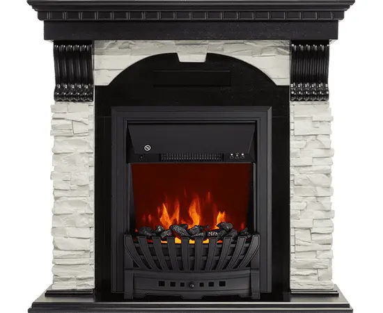 Каминокомплект Royal Flame Dublin Венге/Сланец белый с очагом Aspen Black