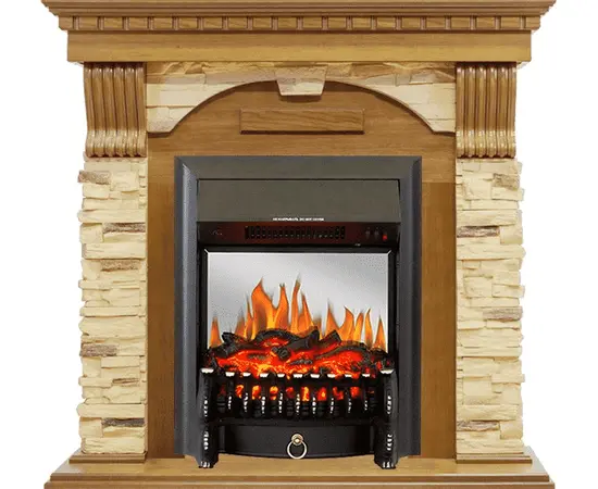 Каминокомплект Royal Flame Dublin Дуб/Сланец с очагом Fobos FX M Black