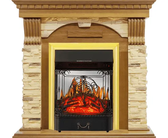 Каминокомплект Royal Flame Dublin Дуб/Сланец с очагом Majestic FX M Brass Каминокомплект Royal Flame Dublin Дуб/Сланец с очагом Majestic FX M Brass
