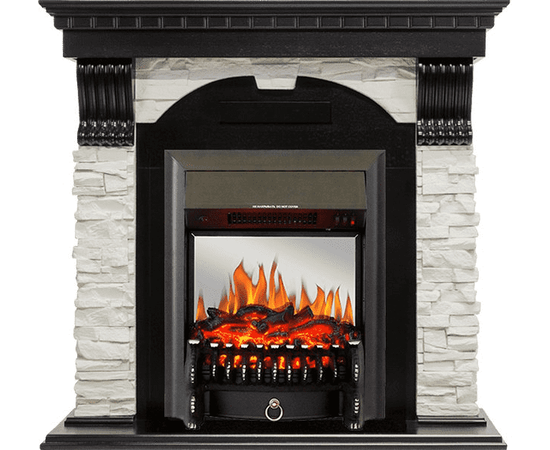 Каминокомплект Royal Flame Dublin Венге/Сланец белый с очагом Fobos FX M Black