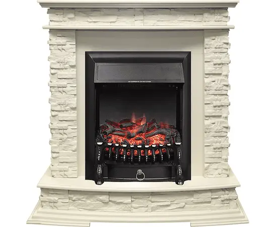 Каминокомплект Royal Flame Luzern Слоновая кость с очагом Fobos FX Black Каминокомплект Royal Flame Luzern Слоновая кость с очагом Fobos FX Black