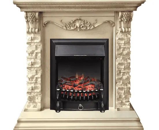 Каминокомплект Royal Flame Adriana Cлоновая кость с очагом Fobos FX Black