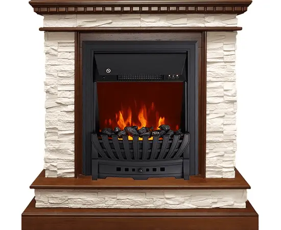 Каминокомплект Royal Flame Calgary Дуб/Сланец белый с очагом Aspen Black