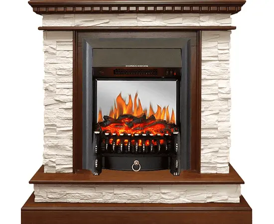 Каминокомплект Royal Flame Calgary Дуб/Сланец белый с очагом Fobos FX M Black