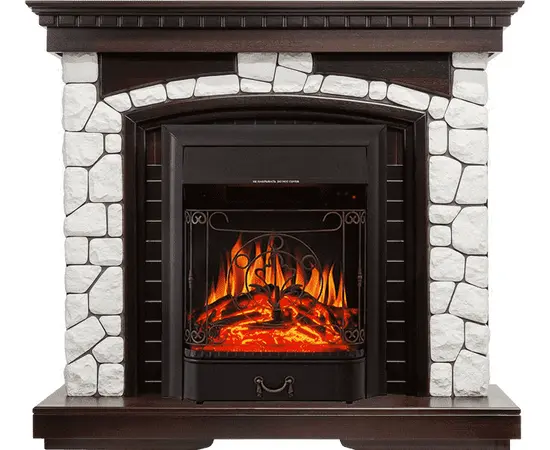 Каминокомплект Royal Flame Glasgow Темный дуб/Белый с очагом Majestic FX Black