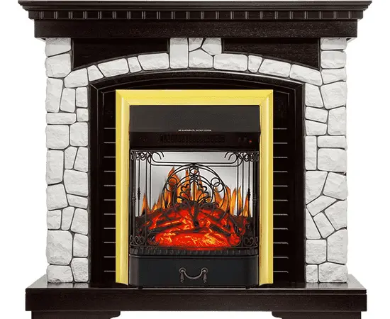 Каминокомплект Royal Flame Glasgow Венге/Белый с очагом Majestic FX M Brass Каминокомплект Royal Flame Glasgow Венге/Белый с очагом Majestic FX M Brass