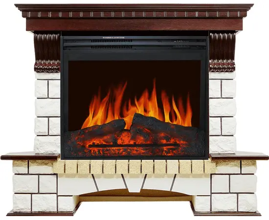 Каминокомплект Royal Flame Pierre Темный дуб/Белый с очагом Jupiter FX New Каминокомплект Royal Flame Pierre Темный дуб/Белый с очагом Jupiter FX New