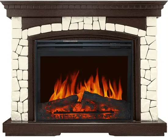 Каминокомплект Royal Flame Glasgow Темный дуб/Белый с очагом Jupiter FX New