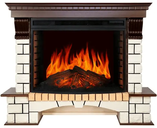 Каминокомплект Royal Flame Pierre Luxe Темный дуб/Белый 1095 с очагом Dioramic 33 LED FX