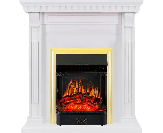 Каминокомплект Royal Flame Orlean Белый с очагом Majestic FX Brass