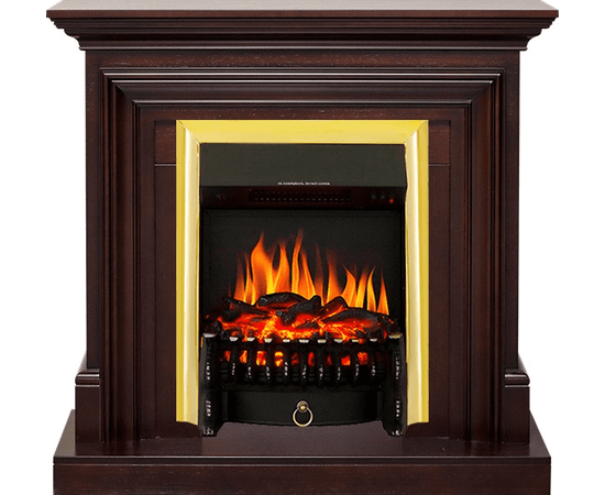 Каминокомплект Royal Flame Bradford Темный дуб с очагом Fobos FX Brass