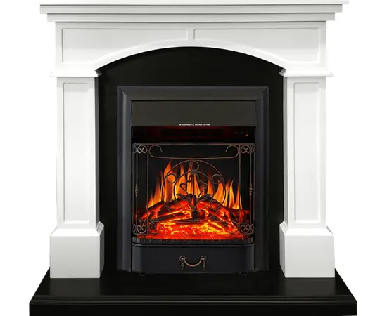 Каминокомплект Royal Flame Langford Белый с черным с очагом Majestic FX Black
