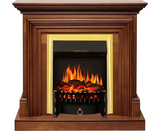 Каминокомплект Royal Flame Bradford Орех с очагом Fobos FX Brass