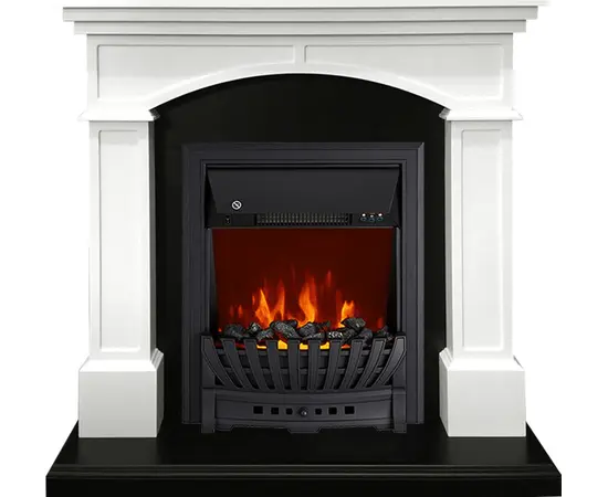 Каминокомплект Royal Flame Langford Белый с черным с очагом Aspen Black