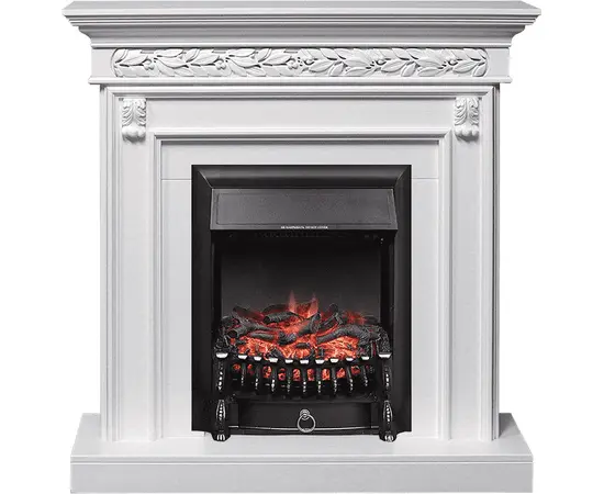 Каминокомплект Royal Flame Valletta Белый с очагом Fobos FX Black Каминокомплект Royal Flame Valletta Белый с очагом Fobos FX Black